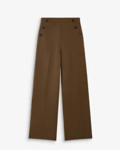 Pantalon tailleur large taille haute kaki Alexander