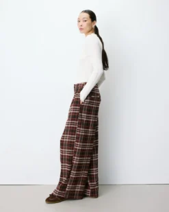 Pantalon tailleur oversize à carreaux cherry Arenzo