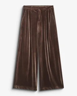 Pantalon tailleur oversize en velours chocolat Benson