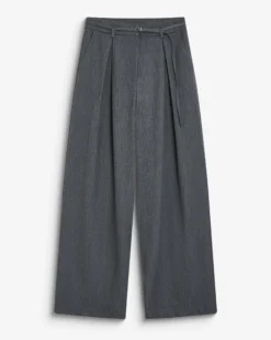 Pantalon tailleur oversize à plis ceinturé anthracite Barclay