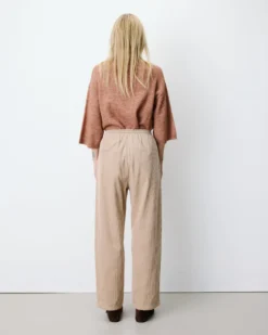 Pantalon velours côtelé taille ajustable beige Liberty