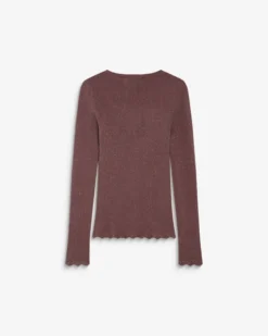 Pull ajusté en maille fine lurex parme Abbott