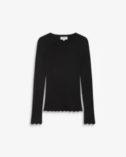 Pull ajusté en maille fine lurex noir Abbott