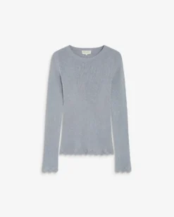 Pull ajusté en maille fine lurex ciel Abbott