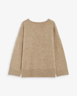 Pull ample col V en maille lurex sable Salvador