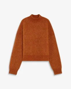 Pull ample en alpaga et laine mélangée camel Agostino