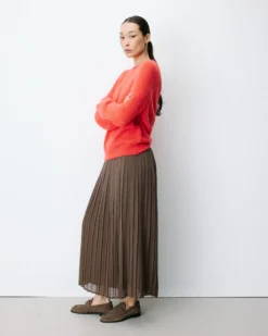 Pull ample en maille dos nu croisé sanguine Anthemis