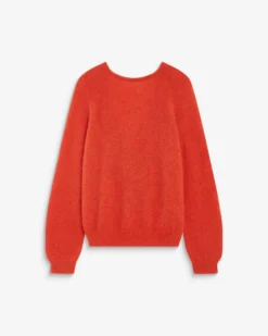 Pull ample en maille dos nu croisé sanguine Anthemis