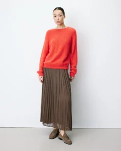 Pull ample en maille dos nu croisé sanguine Anthemis