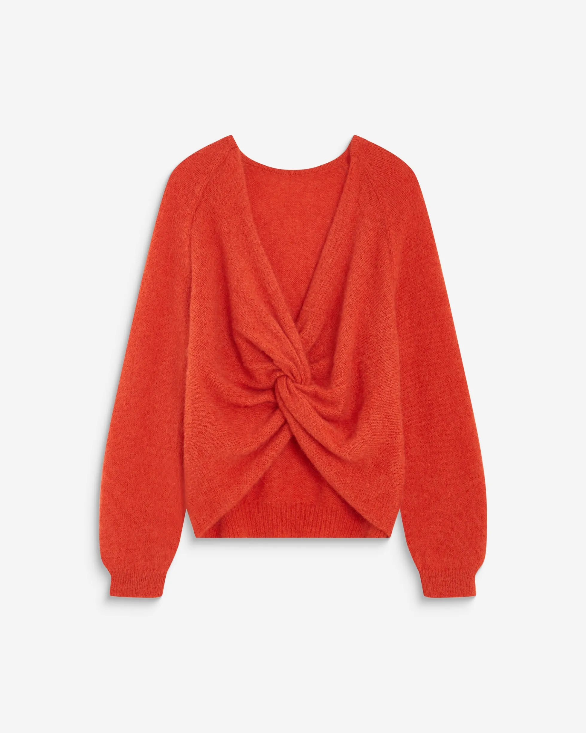 Pull ample en maille dos nu croisé sanguine Anthemis