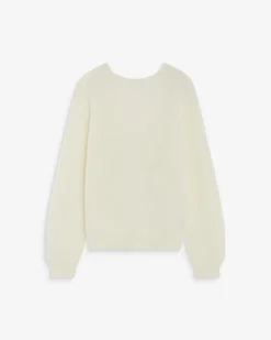 Pull ample en maille dos nu croisé ivoire Anthemis
