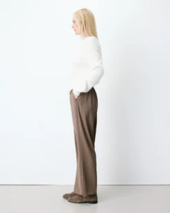 Pull ample en maille dos nu croisé ivoire Anthemis