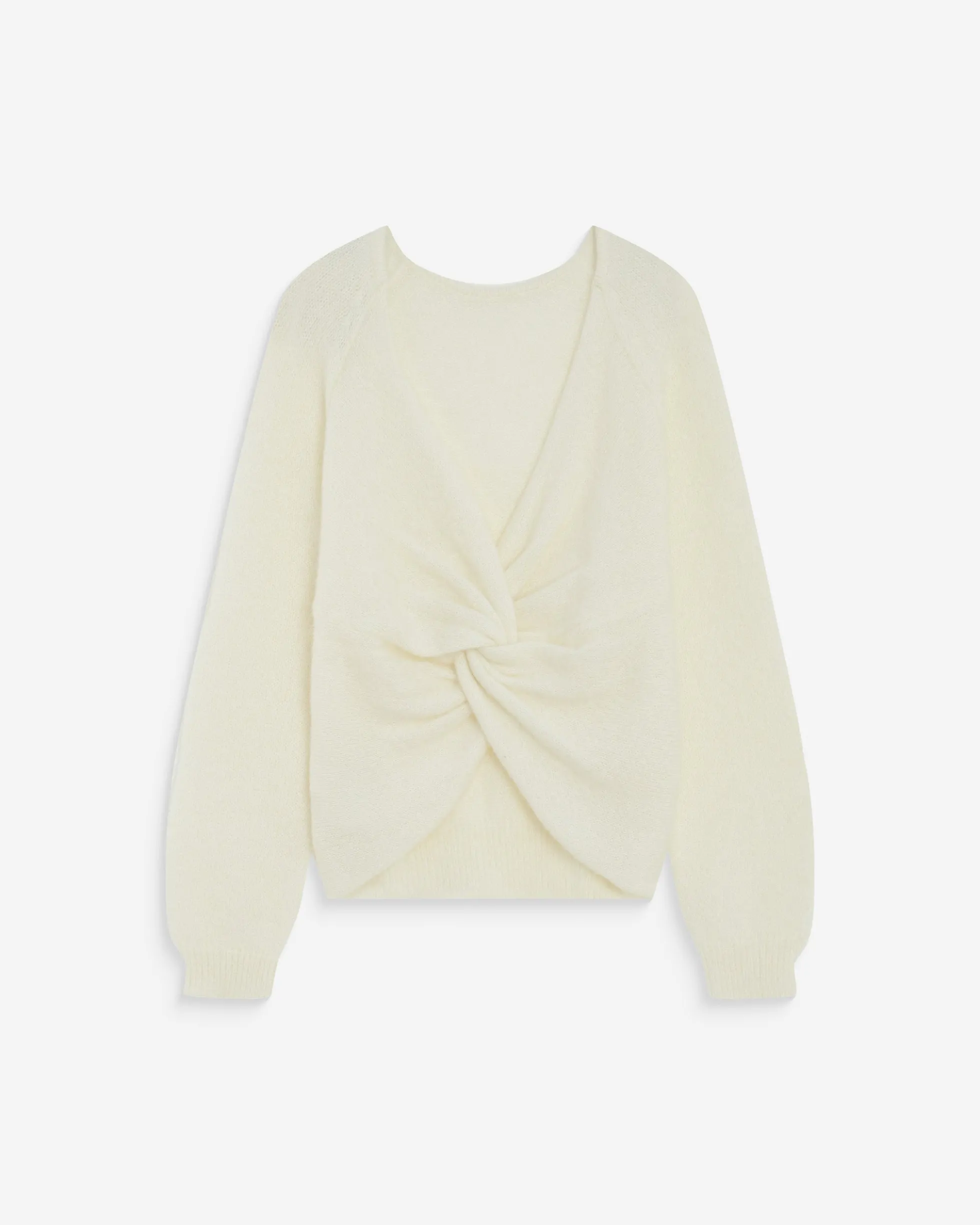 Pull ample en maille dos nu croisé ivoire Anthemis
