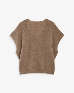 Pull ample sans manches en alpaga mélangé mocha Atticus