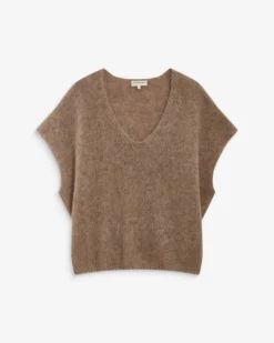 Pull ample sans manches en alpaga mélangé mocha Atticus