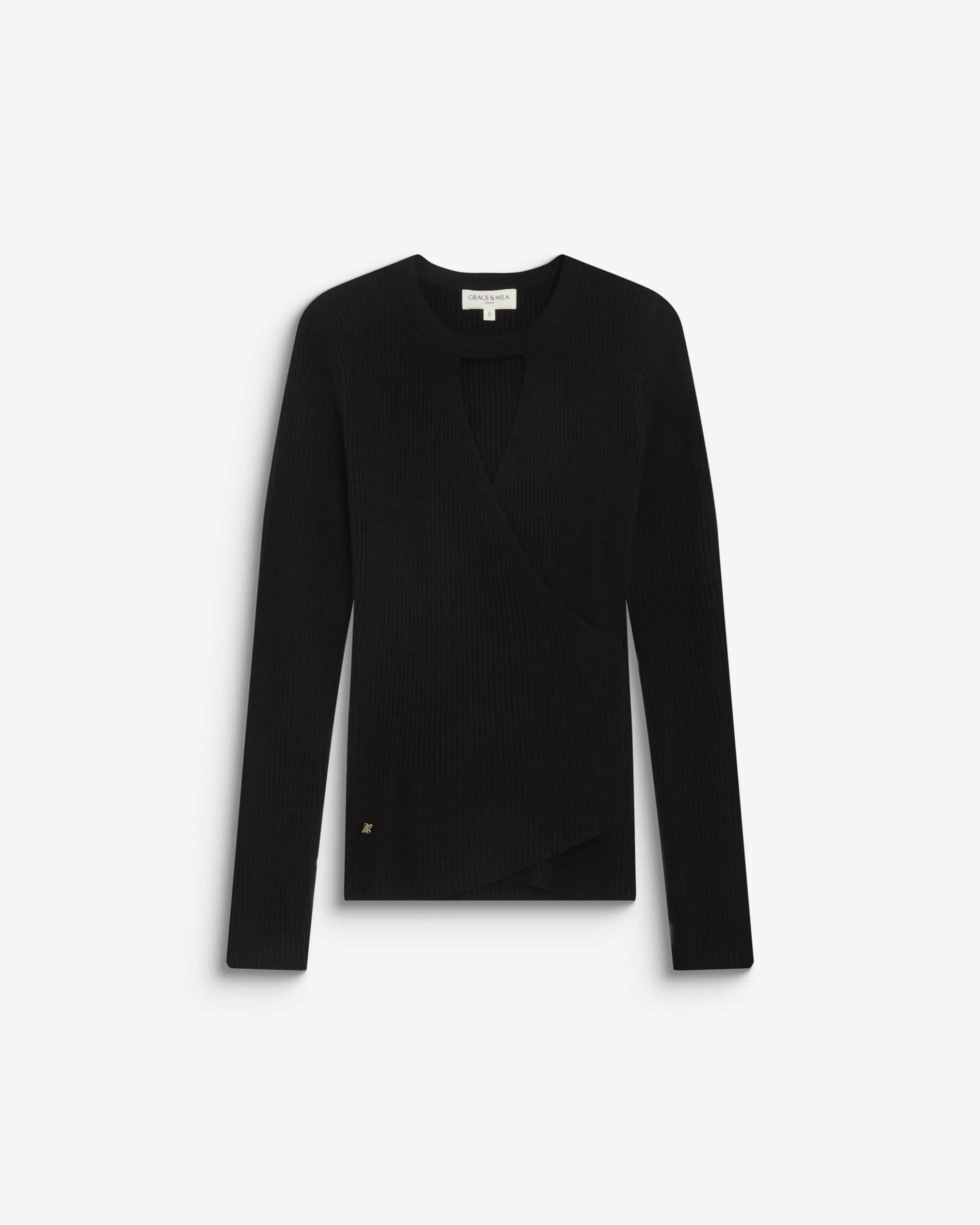 Pull cache-cœur col V près du corps noir Bindi