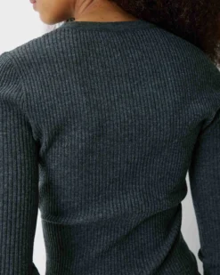 Pull cache-cœur col V près du corps anthracite Bindi