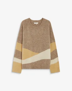 Pull col rond en maille à motif mocha Arlo