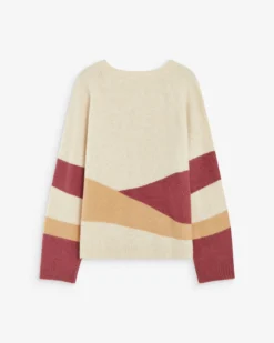Pull col rond en maille à motif sable Arlo