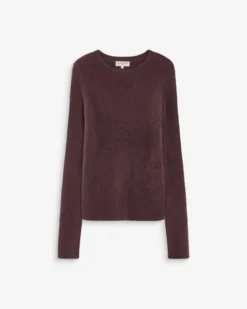 Pull doux près du corps col rond aubergine Auryn