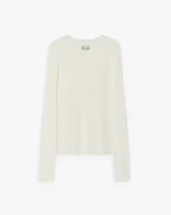 Pull doux près du corps col rond ecru Auryn