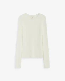 Pull doux près du corps col rond ecru Auryn