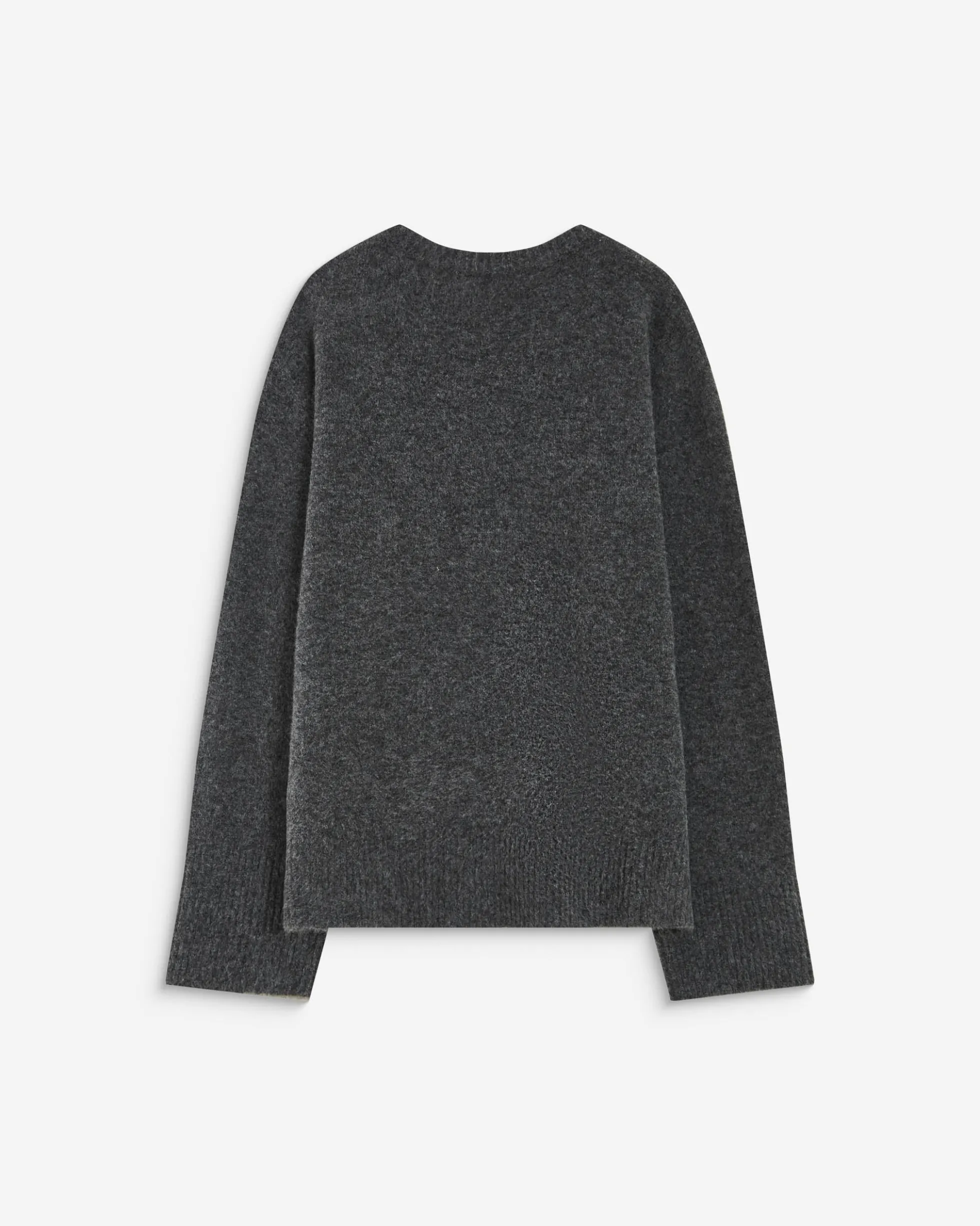 Pull droit col rond à inscription brodée anthracite Aubin