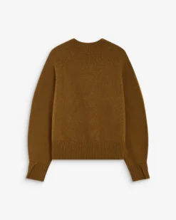 Pull droit col V en maille olive Alden