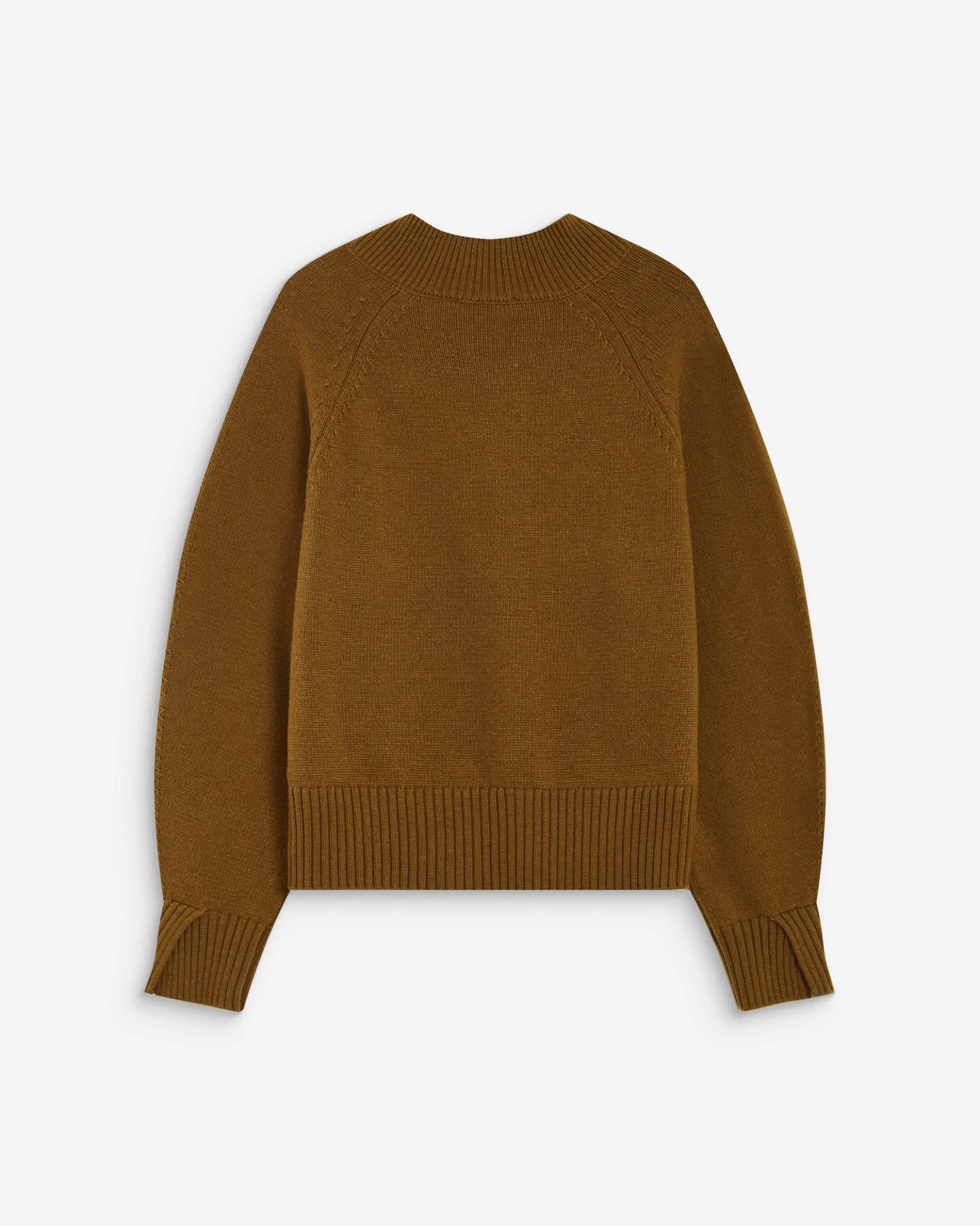 Pull droit col V en maille olive Alden