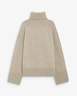 Pull oversize col roulé en maille torsadée grege Bastille