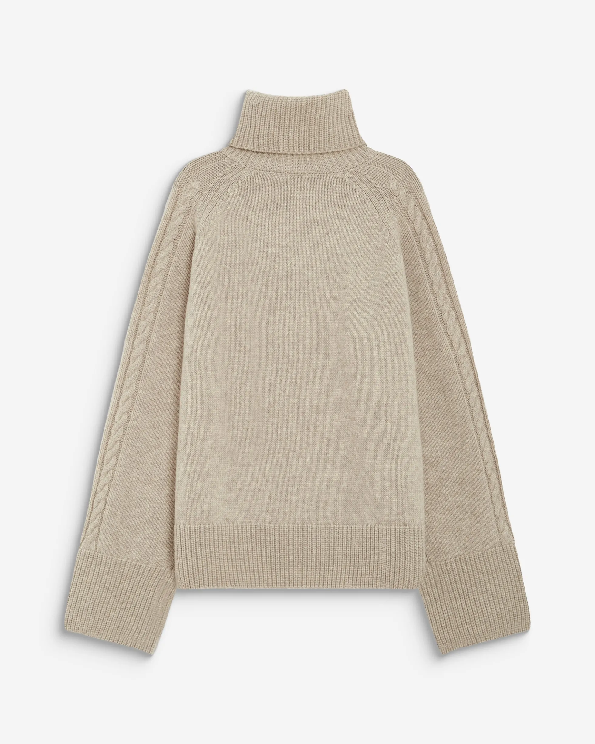 Pull oversize col roulé en maille torsadée grege Bastille