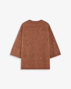 Pull oversize manches 3/4 col rond coffee Asher