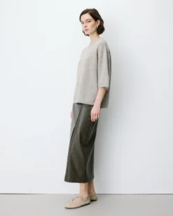 Pull oversize manches 3/4 col rond grege Asher