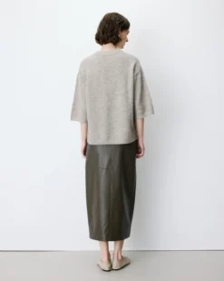 Pull oversize manches 3/4 col rond grege Asher