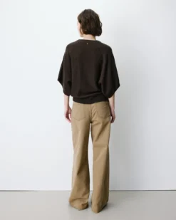 Pull oversize manches kimono 3/4 chocolat Almus