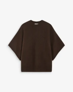 Pull oversize manches kimono 3/4 chocolat Almus