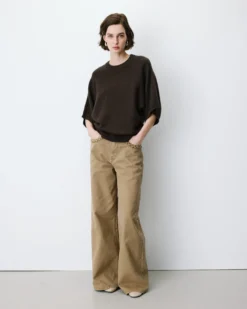 Pull oversize manches kimono 3/4 chocolat Almus