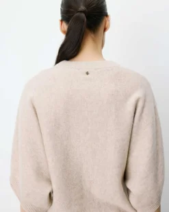 Pull oversize manches kimono 3/4 beige Almus