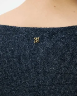 Pull poncho col bateau manches larges anthracite Adela