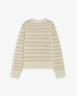 Pull à rayures en alpaga et laine mélangée beige Aimond