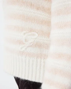 Pull à rayures en alpaga et laine mélangée beige Aimond
