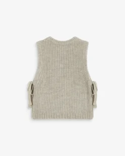 Pull sans manches en maille à nouer grege Argan