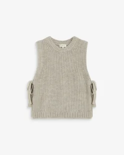 Pull sans manches en maille à nouer grege Argan