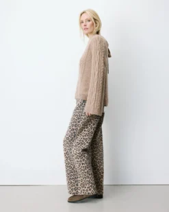 Pull torsadé à nouer au dos beige Arcelin