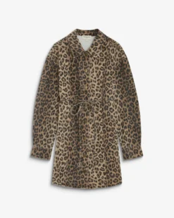 Robe chemise courte en denim à motif leo Alizee