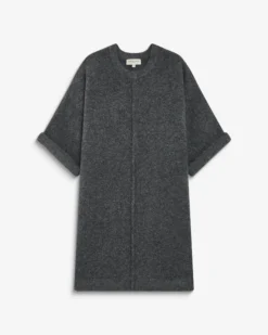 Robe courte en maille manches kimono anthracite Alinae