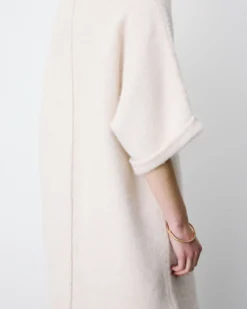Robe courte en maille manches kimono sable Alinae