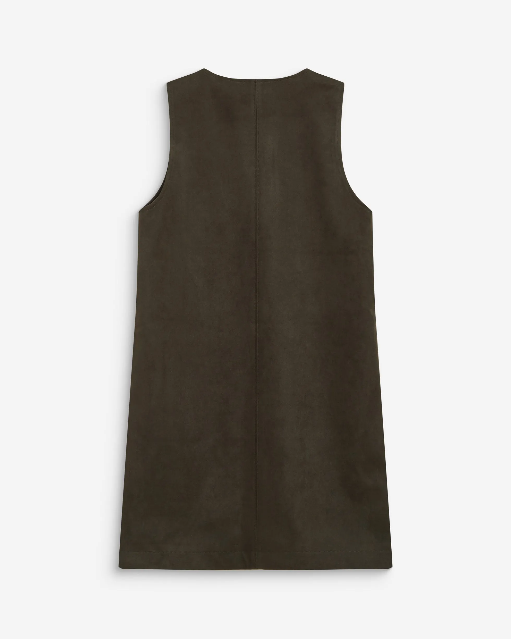 Robe courte sans manches en suédine kaki Anaya
