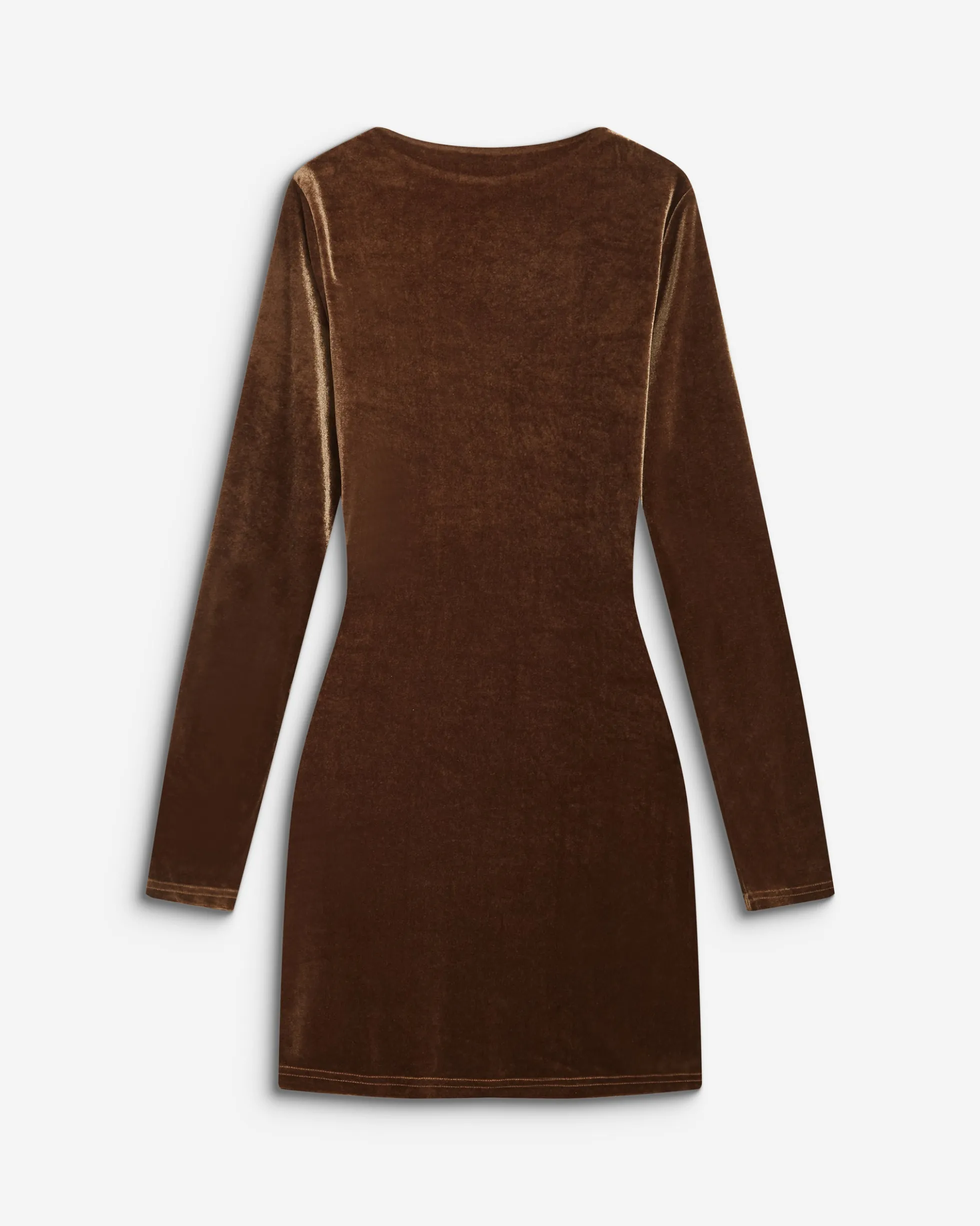 Robe courte velours drapée manches longues olive Beverly