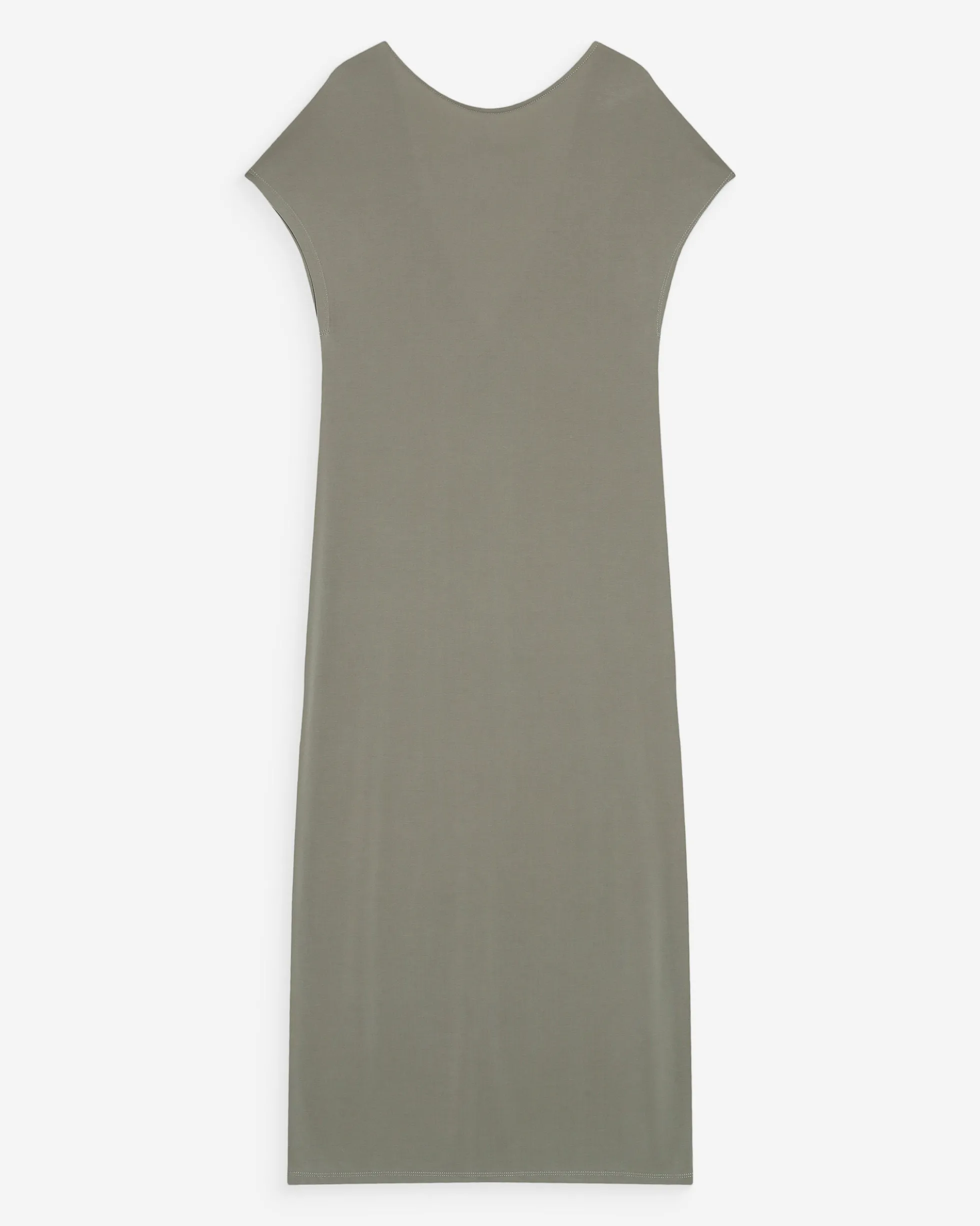 Robe longue légère en modal manches courtes kaki Peace